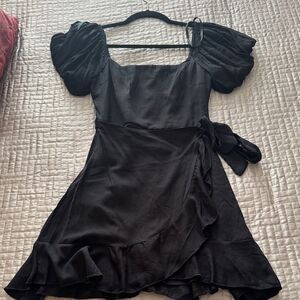 Trixxi Black Puff Sleeve Mini Dress